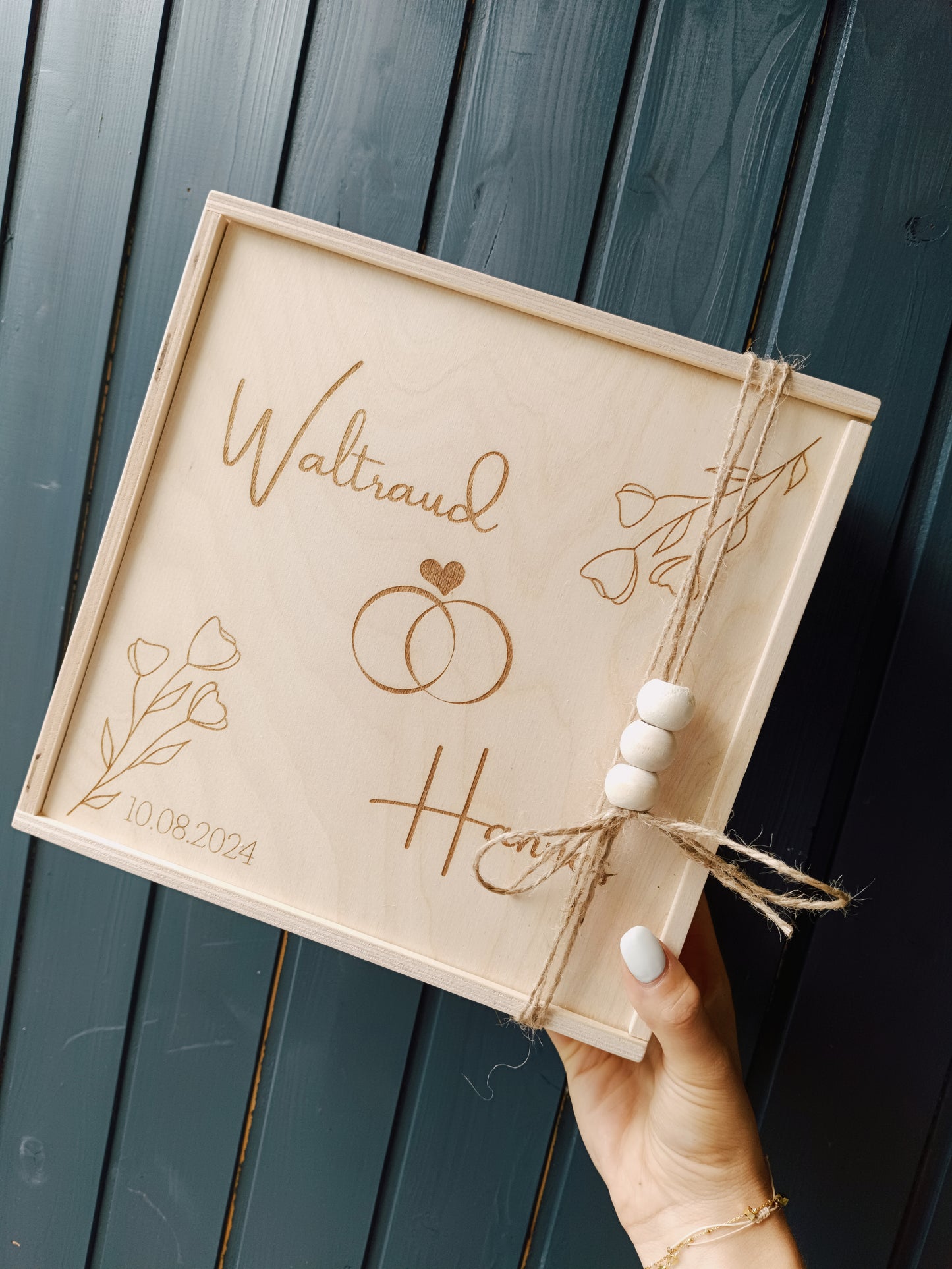 Erinnerungskiste Hochzeit "Ringe"