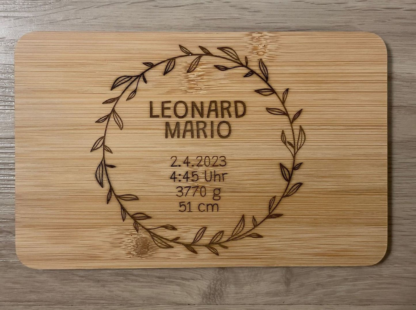Geburtstafel Holz