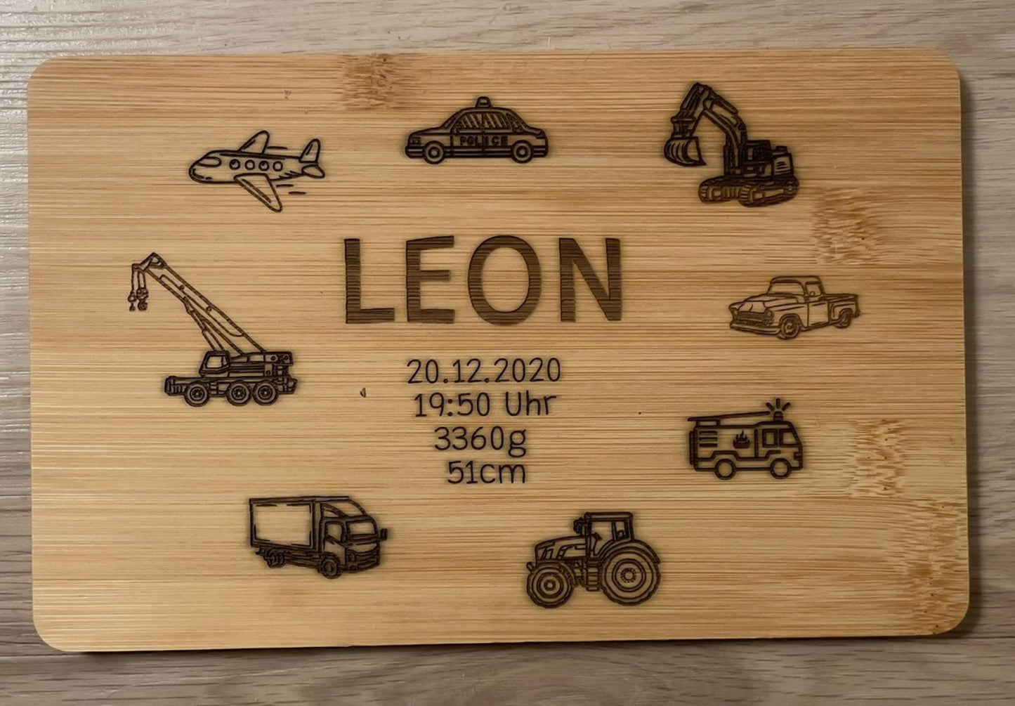 Geburtstafel Holz