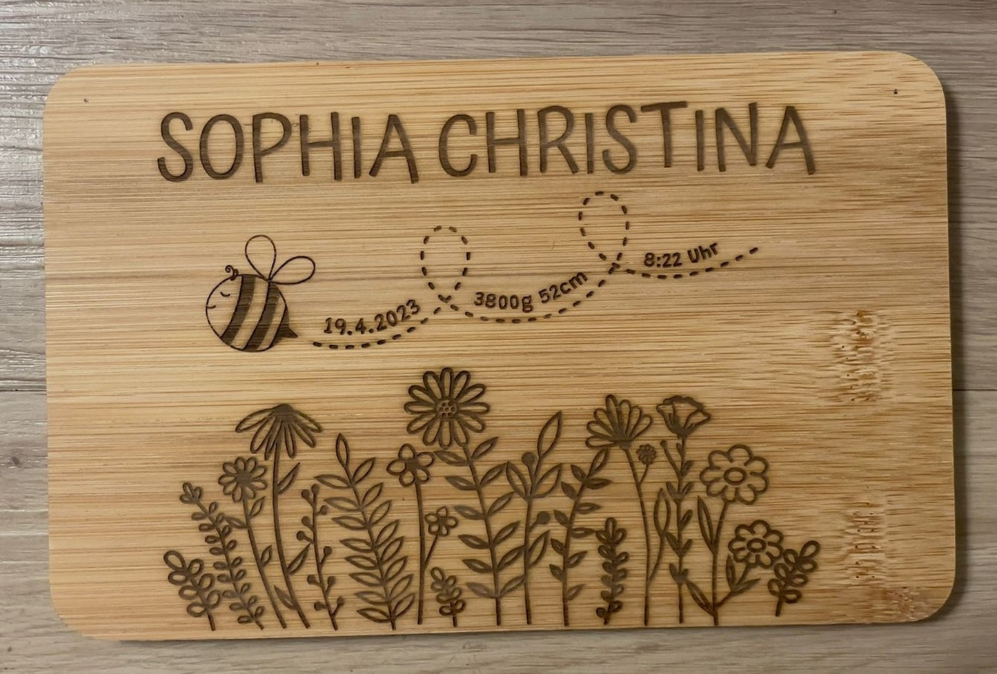 Geburtstafel Holz