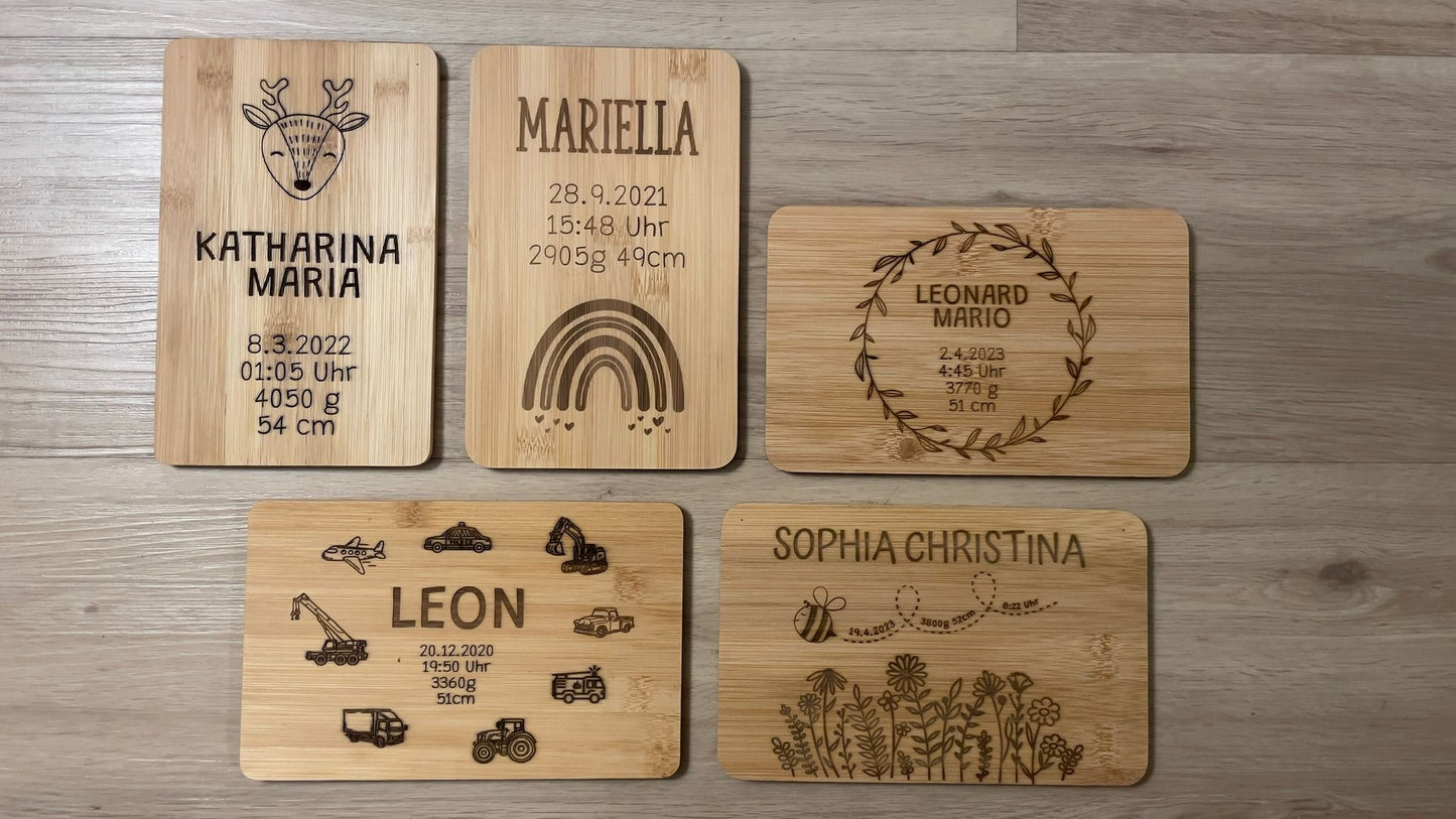 Geburtstafel Holz