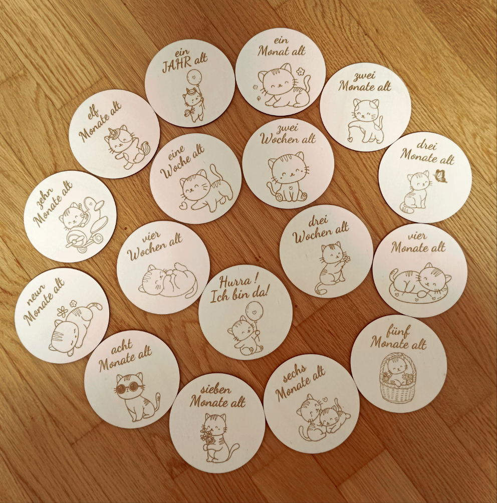 Meilensteinkarten Katze
