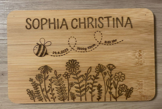 Geburtstafel Holz