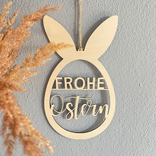 Frohe Ostern Holzschild